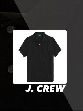 EUC J. Crew Black Classic Pique Polo Shirt